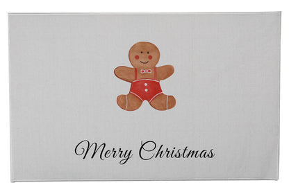 Merry Christmas Gingerbread Man Outdoor Door Mat