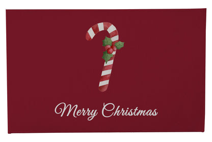 Merry Christmas Candy Cane Outdoor Door Mat