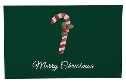 Merry Christmas Candy Cane Outdoor Door Mat