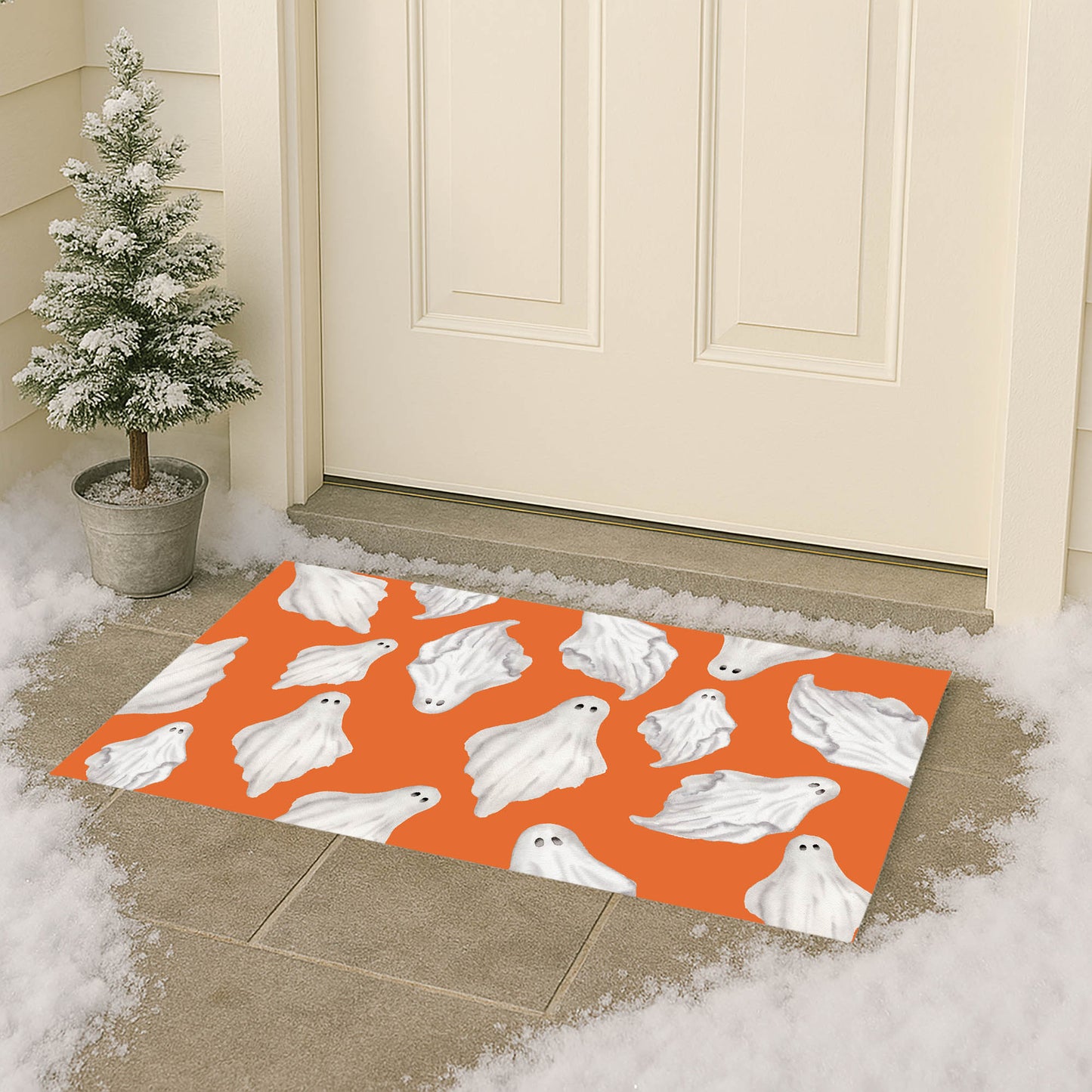 Spooky Ghost Outdoor Door Mat