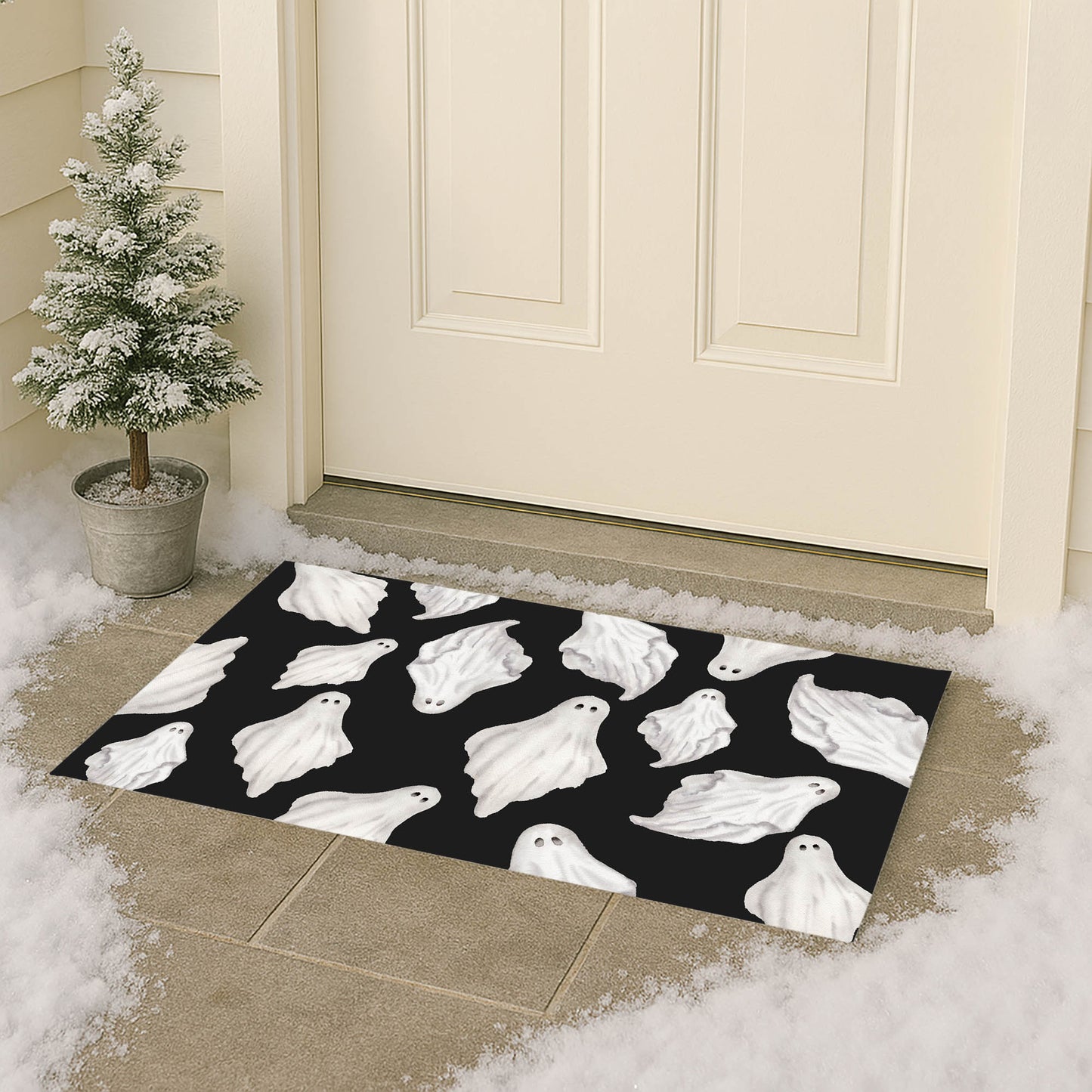 Spooky Ghost Outdoor Door Mat