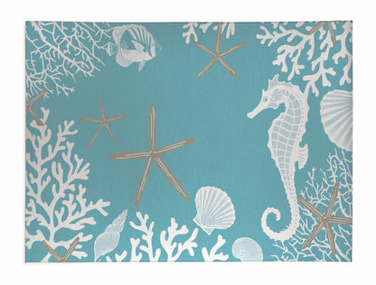 Coral & Seahorse Outdoor Rug By Christopher's Corner