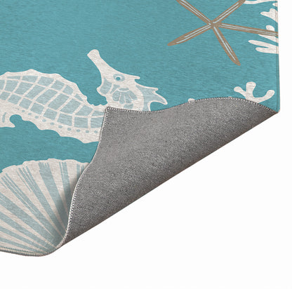 Coral & Seahorse Outdoor Rug By Christopher's Corner
