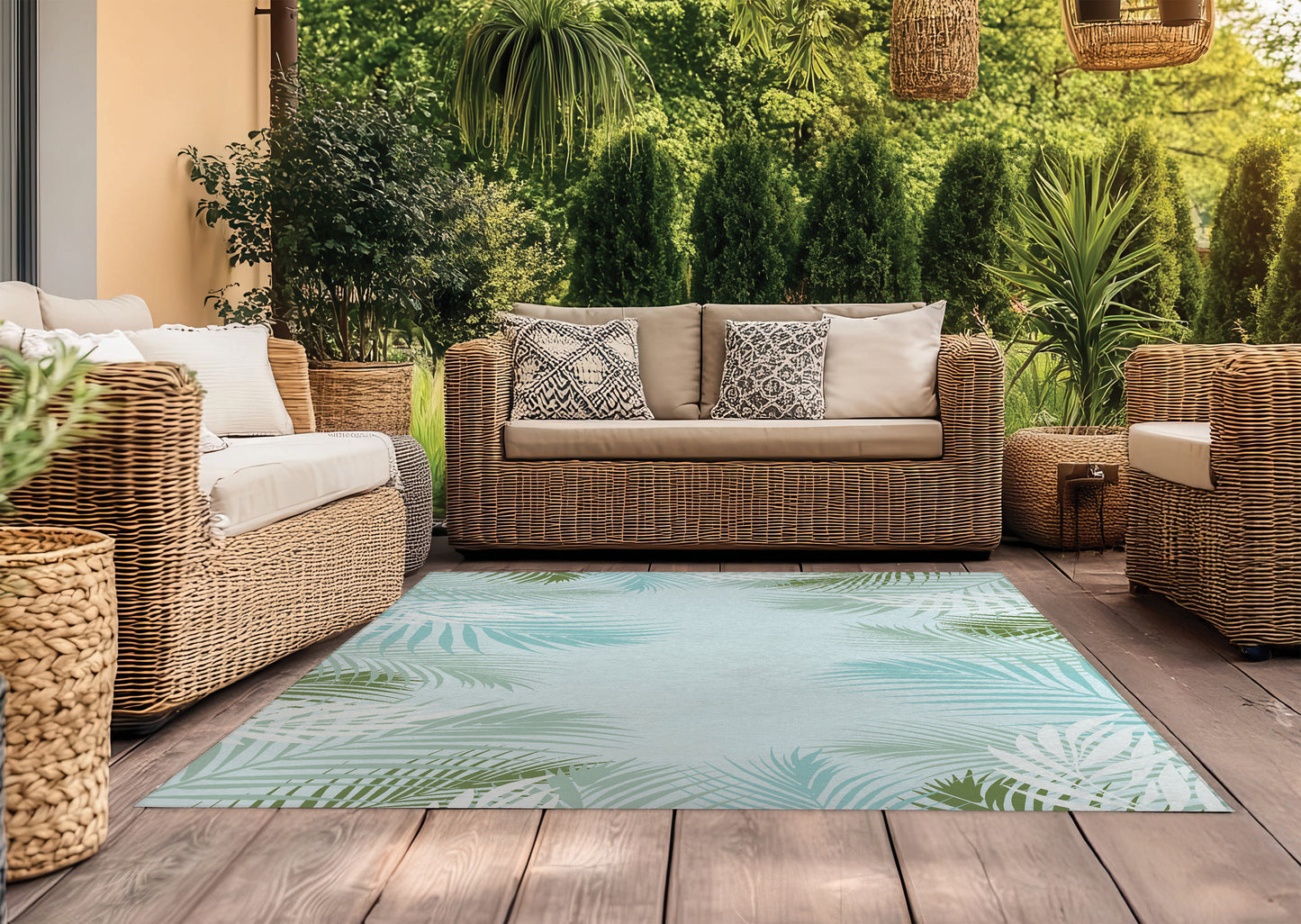 Waving Palm Outdoor Rug By Christopher's Corner