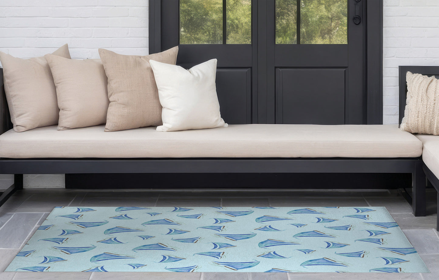 Summer Sailboats Outdoor Rug By Christopher's Corner