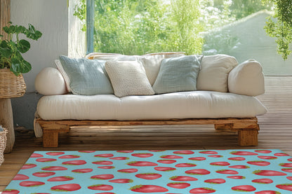 Summer Strawberries Outdoor Rug By Christopher's Corner