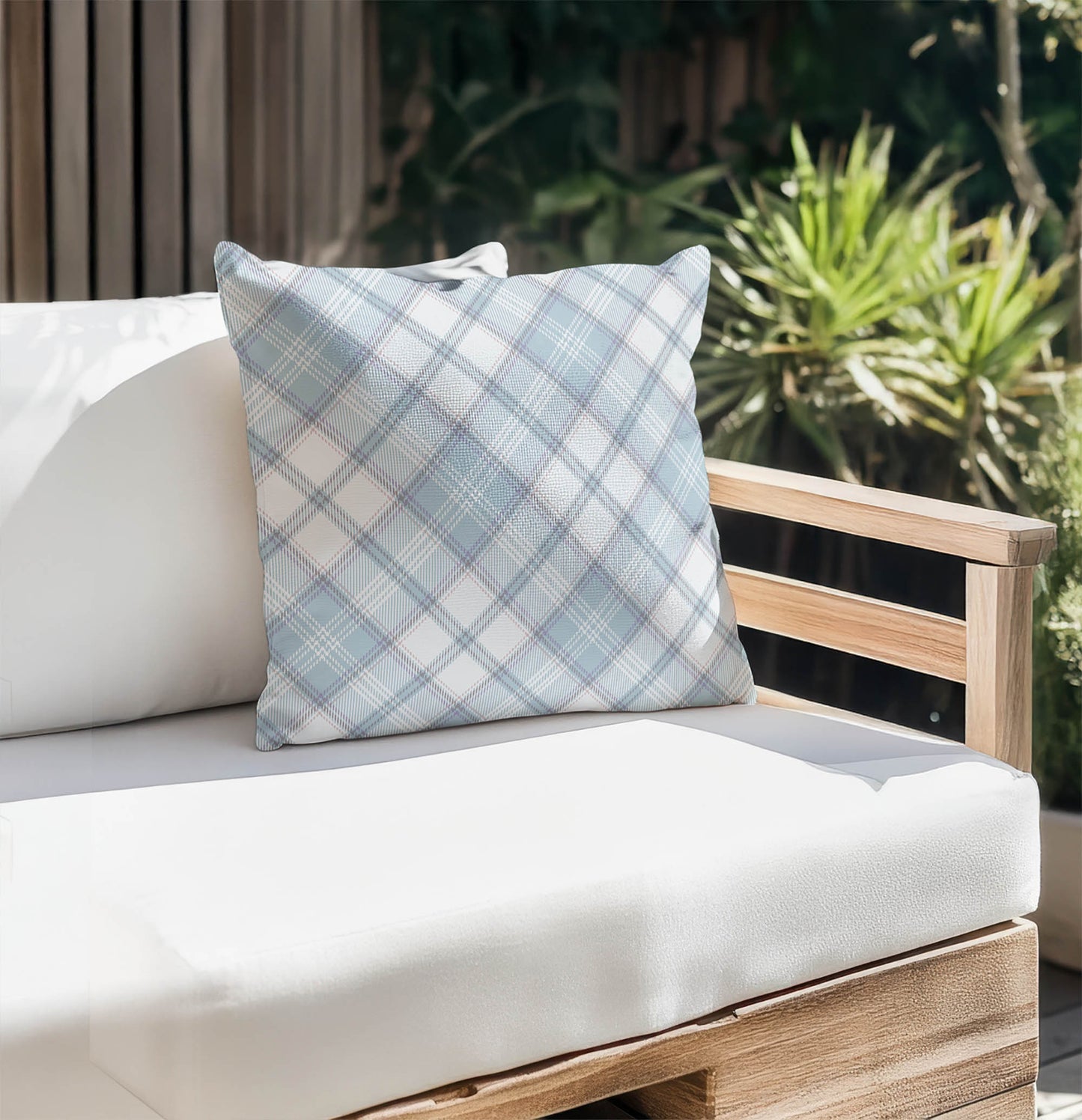 Diamond Plaid Outdoor Pillow