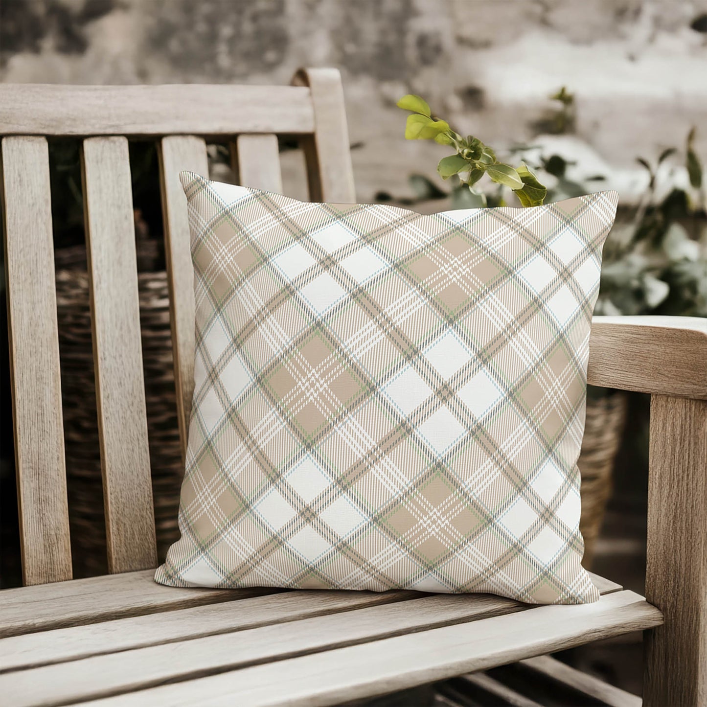 Diamond Plaid Outdoor Pillow