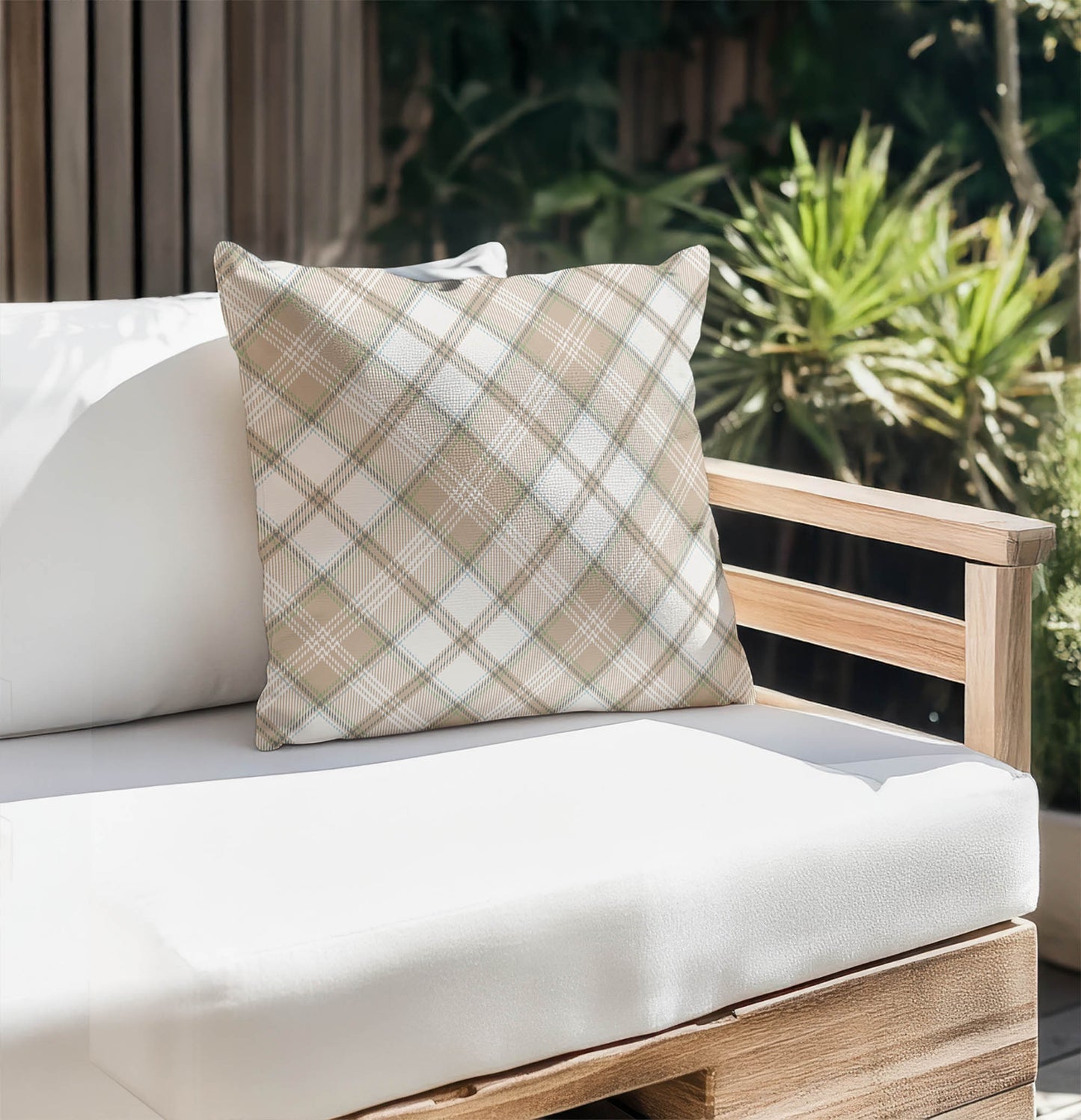 Diamond Plaid Outdoor Pillow