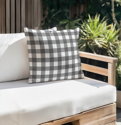 Proper Gingham Outdoor Pillow