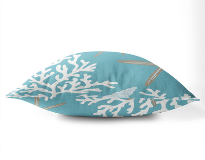 Coral & Seahorse Outdoor Pillow