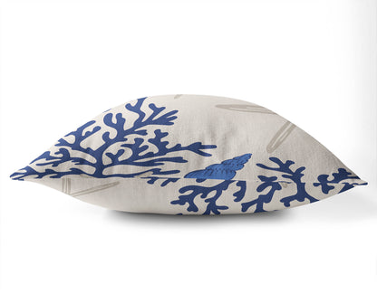 Coral & Seahorse Outdoor Pillow