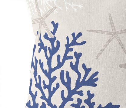 Coral & Seahorse Outdoor Pillow