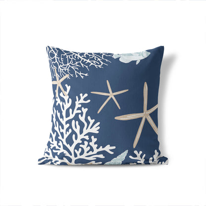 Coral & Seahorse Outdoor Pillow