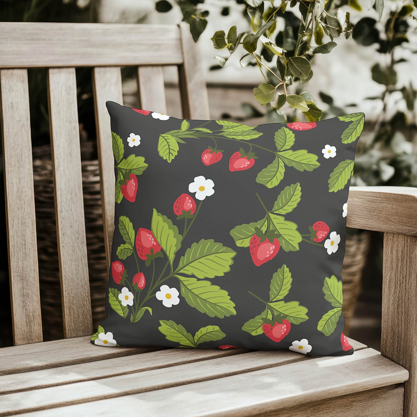Strawberries Outdoor Pillow