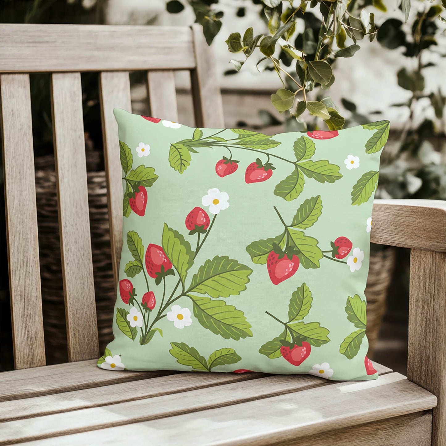 Strawberries Outdoor Pillow