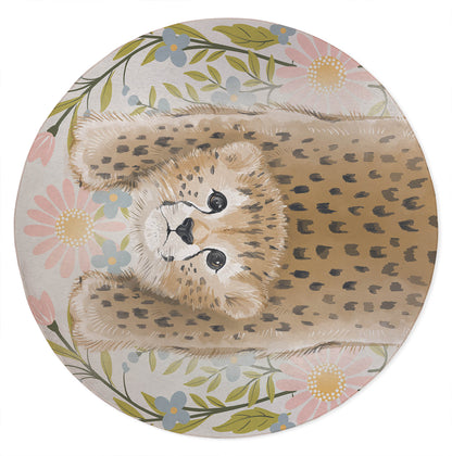 Lil Lying Leopard Flowers Kids Play Mat