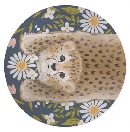 Lil Lying Leopard Flowers Kids Play Mat