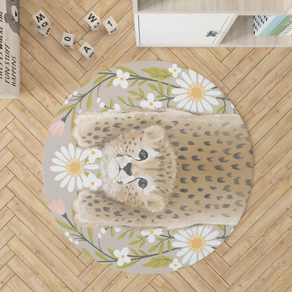 Lil Lying Leopard Flowers Kids Play Mat