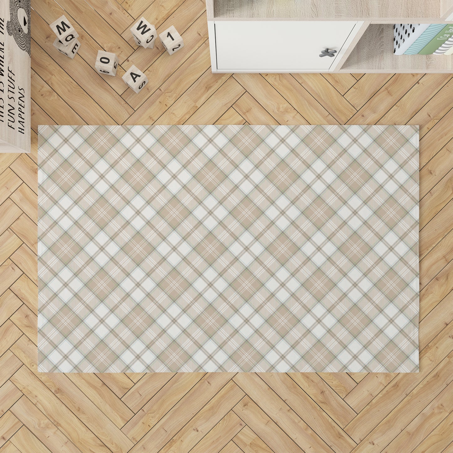 Diamond Plaid Kids Play Mat