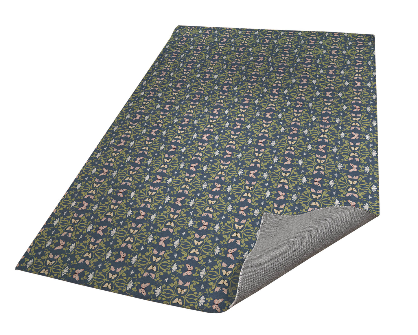 Bees & Butterflies Blue Kids Play Mat