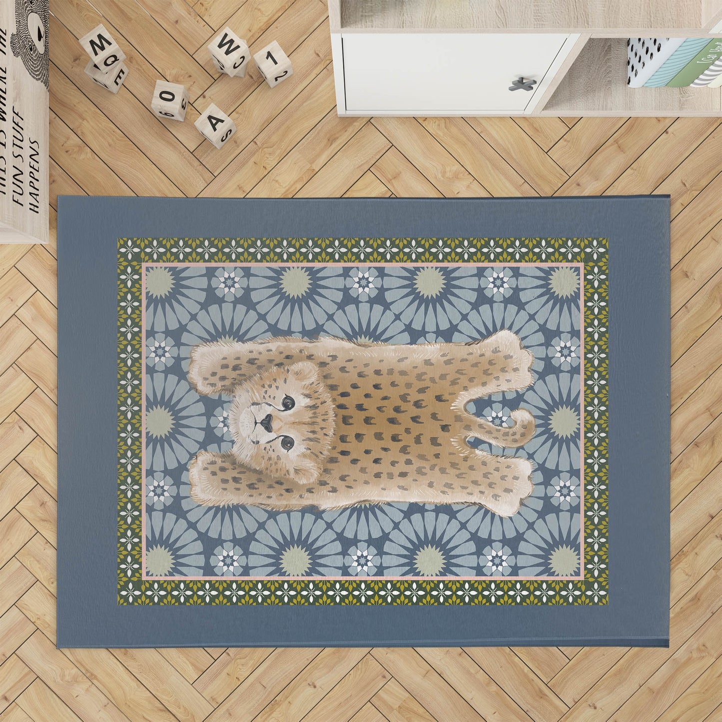 Lil Lying Leopard Tile Kids Play Mat