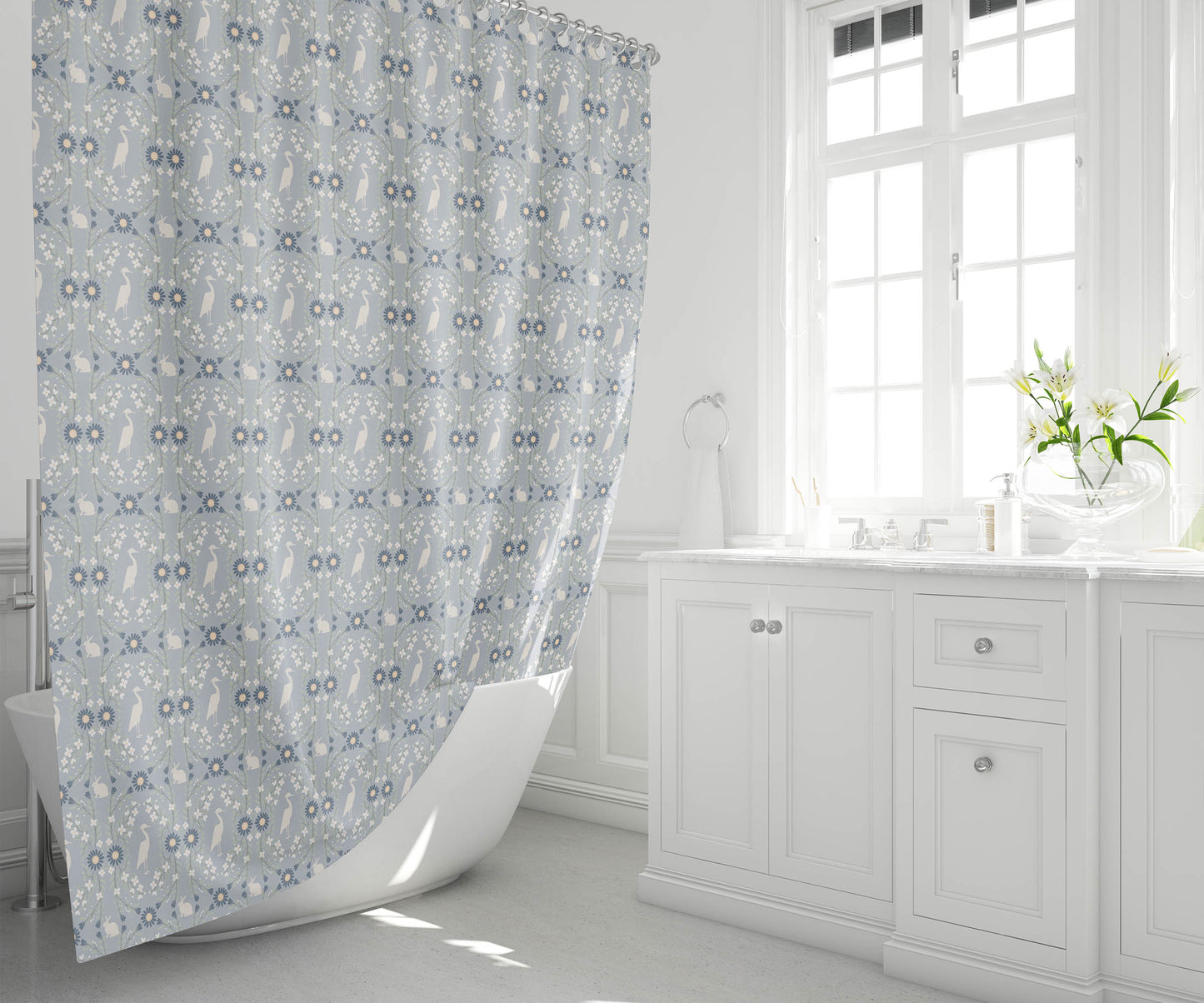 Storks & Bunnies Shower Curtain