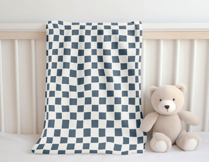 Checkered Velveteen Fleece Blanket