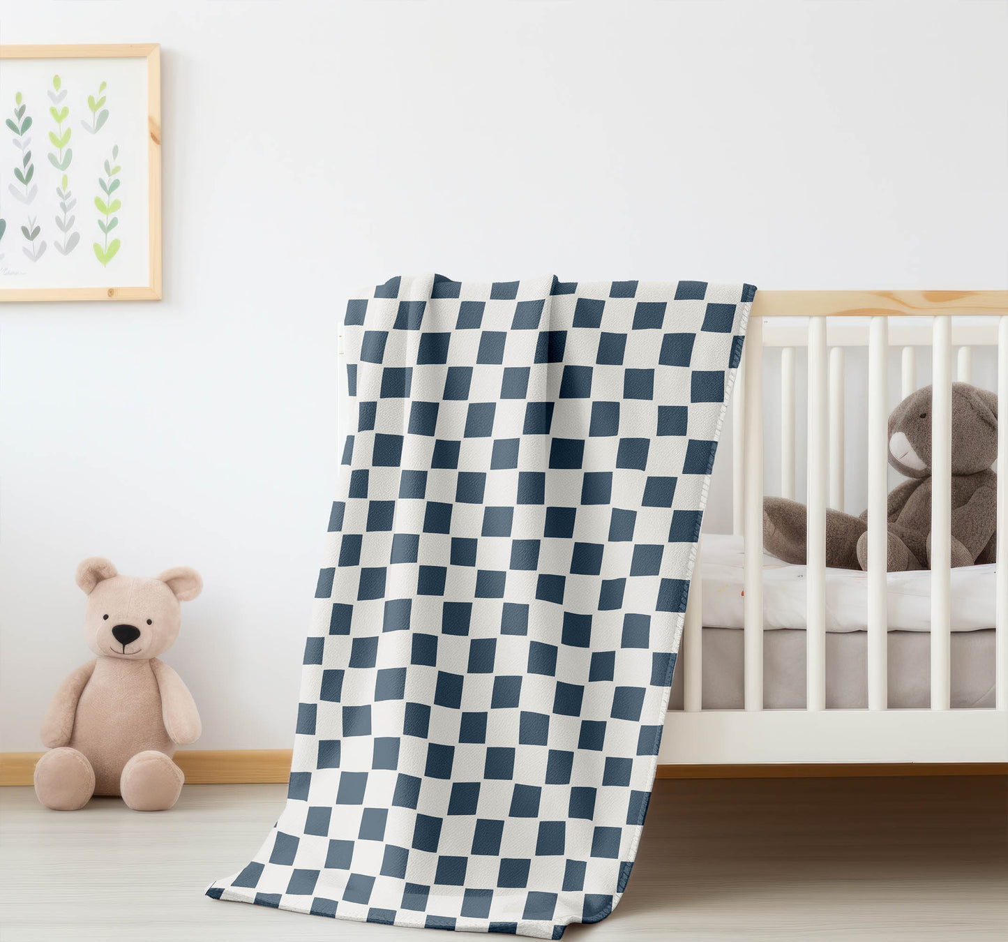 Checkered Velveteen Fleece Blanket