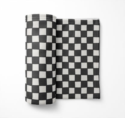 Checkered Velveteen Fleece Blanket