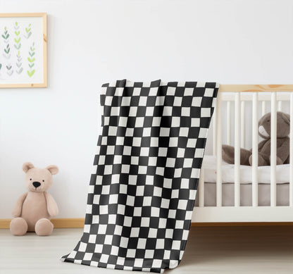 Checkered Velveteen Fleece Blanket