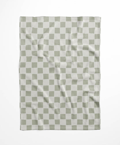 Checkered Velveteen Fleece Blanket