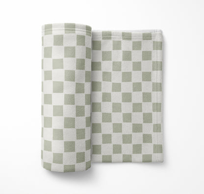 Checkered Velveteen Fleece Blanket
