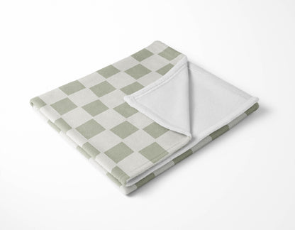 Checkered Velveteen Fleece Blanket