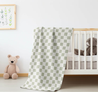 Checkered Velveteen Fleece Blanket
