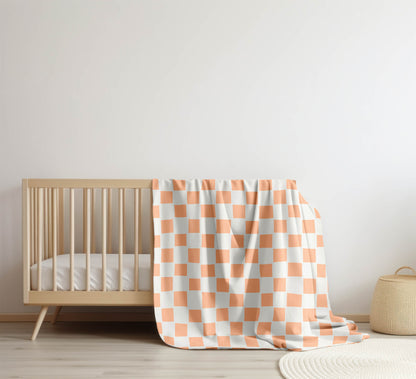 Checkered Velveteen Fleece Blanket