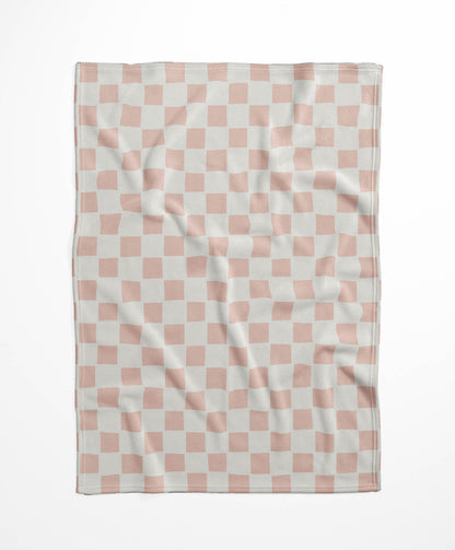 Checkered Velveteen Fleece Blanket