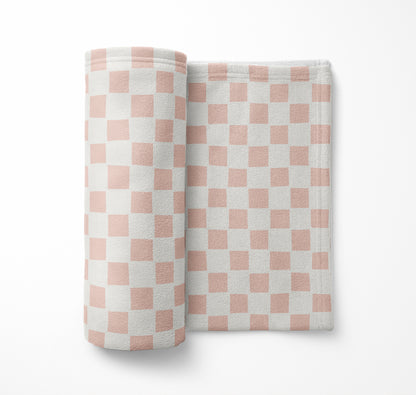Checkered Velveteen Fleece Blanket