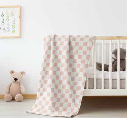 Checkered Velveteen Fleece Blanket