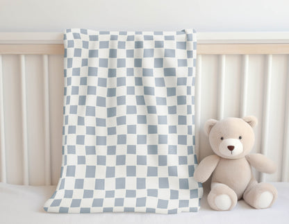 Checkered Velveteen Fleece Blanket
