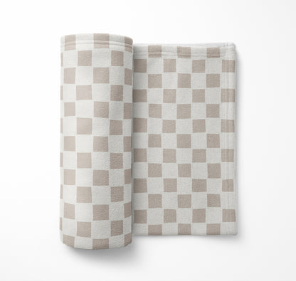 Checkered Velveteen Fleece Blanket