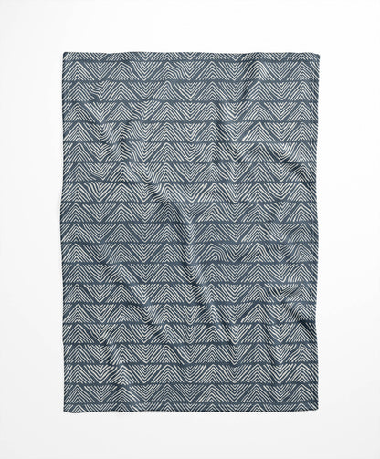 Chev Wave Stripe Velveteen Fleece Blanket