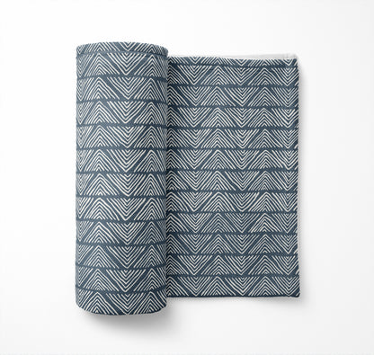 Chev Wave Stripe Velveteen Fleece Blanket