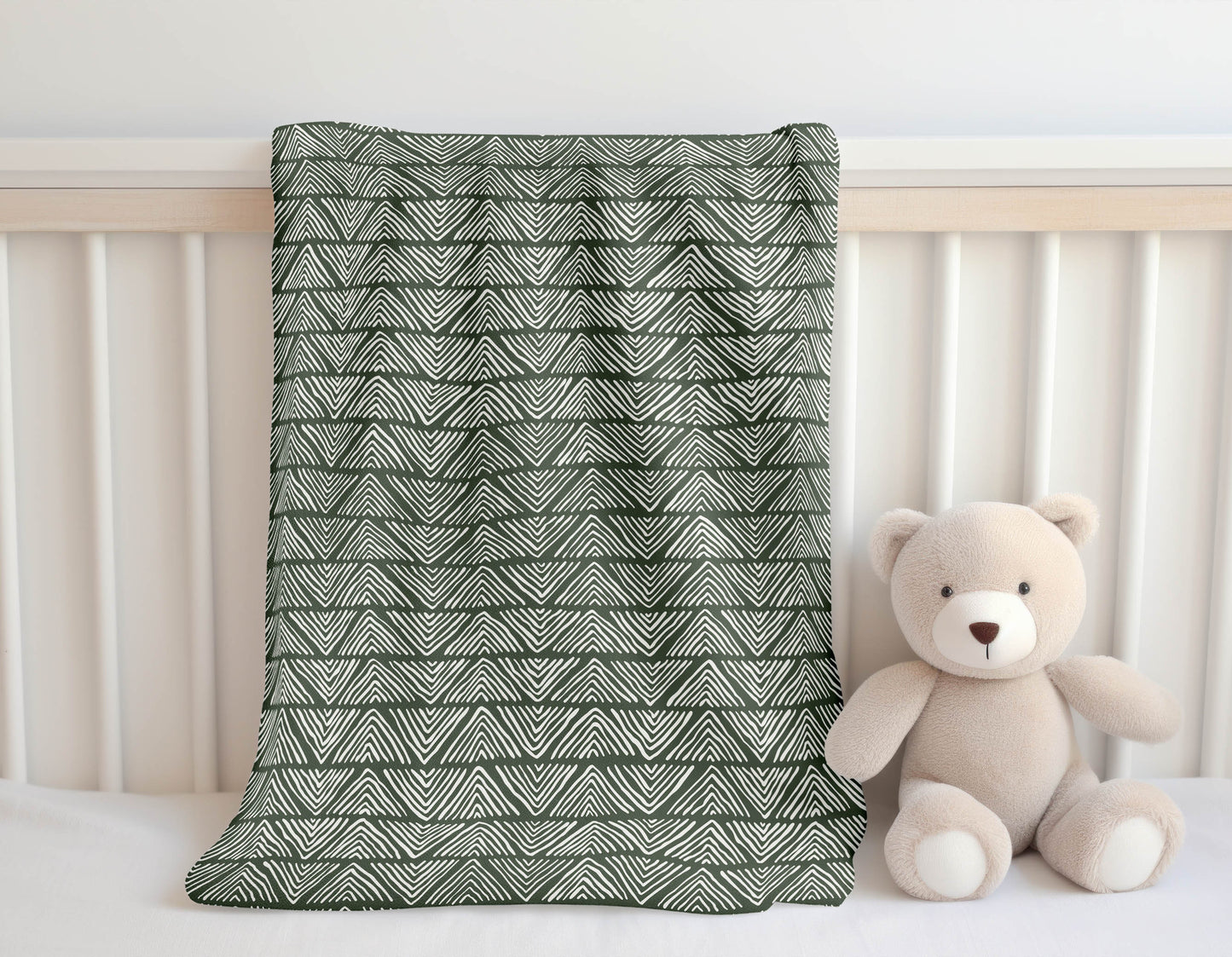 Chev Wave Stripe Velveteen Fleece Blanket