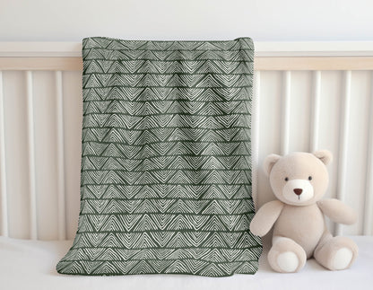 Chev Wave Stripe Velveteen Fleece Blanket