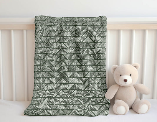 Chev Wave Stripe Velveteen Fleece Blanket