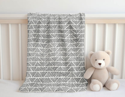 Chev Wave Stripe Velveteen Fleece Blanket