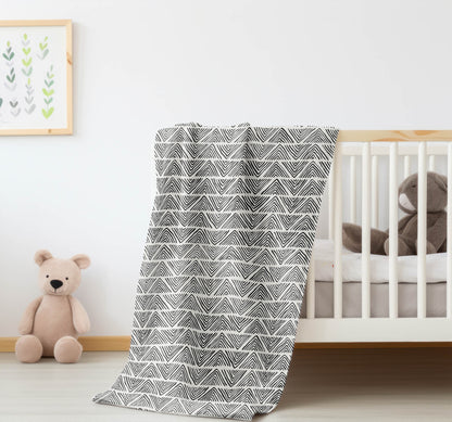 Chev Wave Stripe Velveteen Fleece Blanket