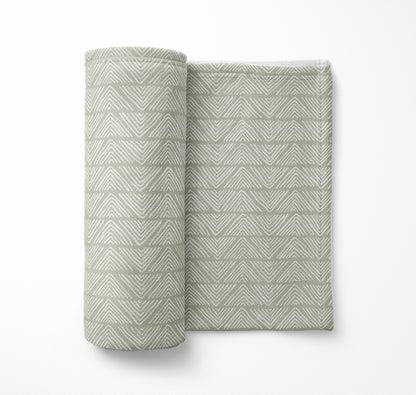 Chev Wave Stripe Velveteen Fleece Blanket