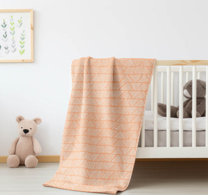 Chev Wave Stripe Velveteen Fleece Blanket